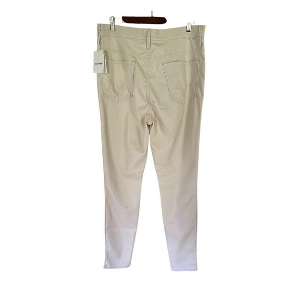 Mother Super Swooner Faux Leather Cream Ivory Skinny Pants Size‎ 34 NWT - Picture 3 of 15